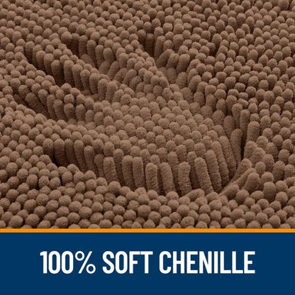 OLANLY Bathroom Rugs 70x24, Extra Soft Absorbent Chenille Bath Rugs, Rubber Backing Quick Dry, Machine Washable Bath Mats for Bathroom Floor, Tub and Shower, Home Decor Accessories, Mocha