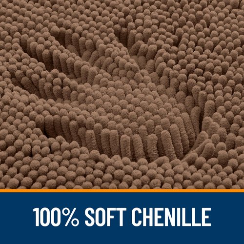 OLANLY Bathroom Rugs 50x30, Extra Soft Absorbent Chenille Bath Rugs, Rubber Backing Quick Dry, Machine Washable Bath Mats for Bathroom Floor, Tub and Shower, Home Decor Accessories, Mocha