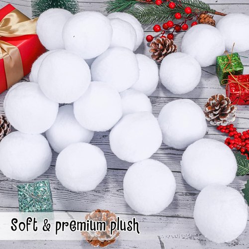 Elcoho 100-Piece 2-Inch Artificial Snow Balls Set - Realistic Plush Toss Balls for Kids | Winter Fun & Decor