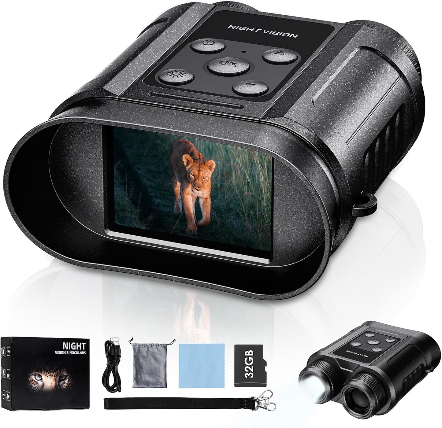 Skiennix Night Vision Goggles - Photo/Video Capture Binoculars with 32GB Card | Perfect Outdoor Gift for Men & Boys