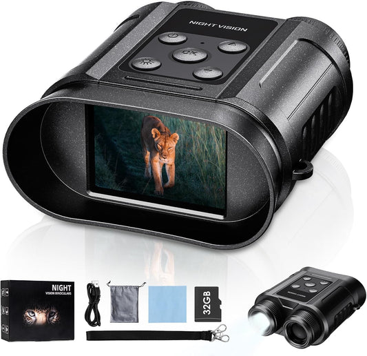 Skiennix Night Vision Goggles - Photo/Video Capture Binoculars with 32GB Card | Perfect Outdoor Gift for Men & Boys