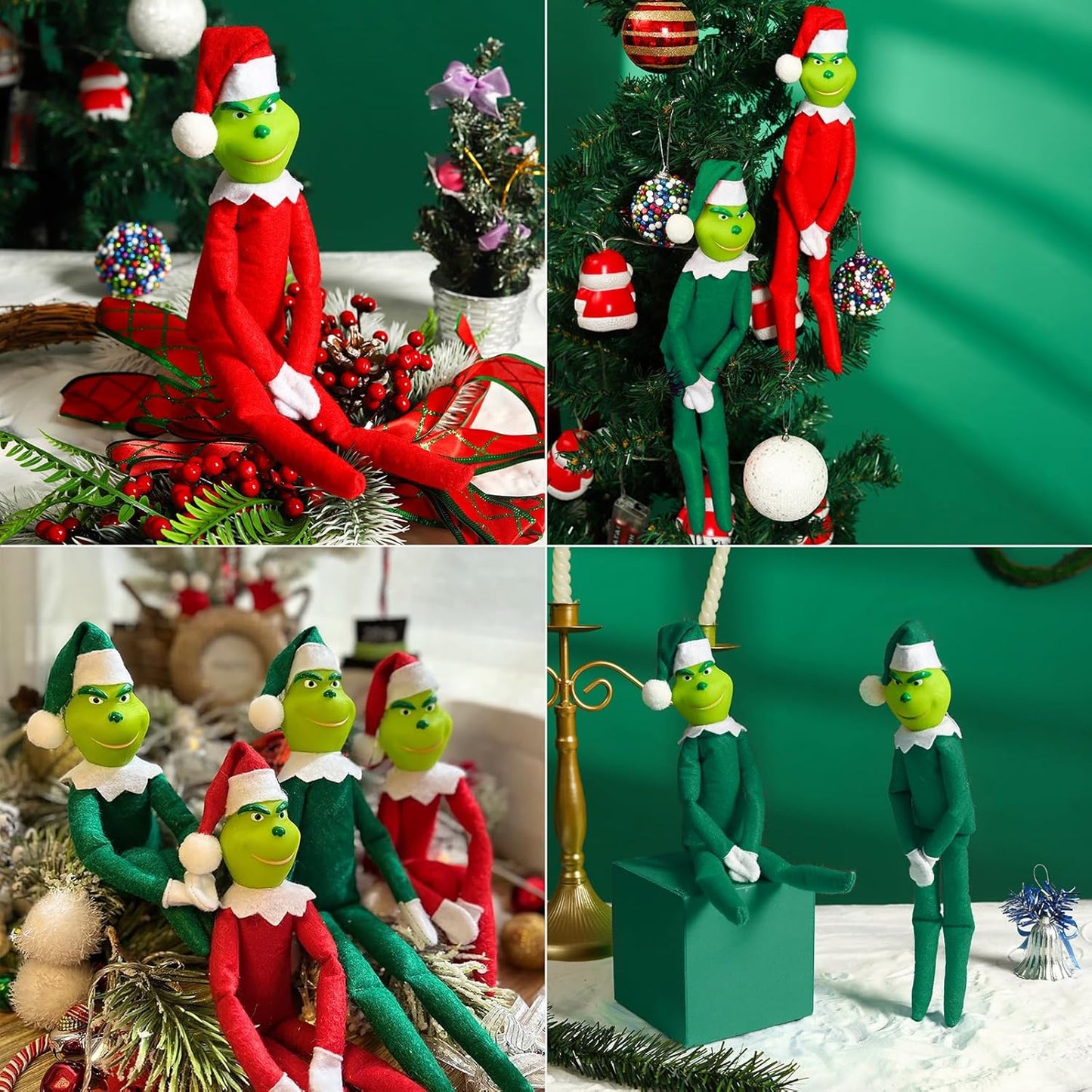 Skiennix Christmas Monster Plush Toy - Adorable Stuffed Doll for Kids & Holiday Decor | 12.6" Green