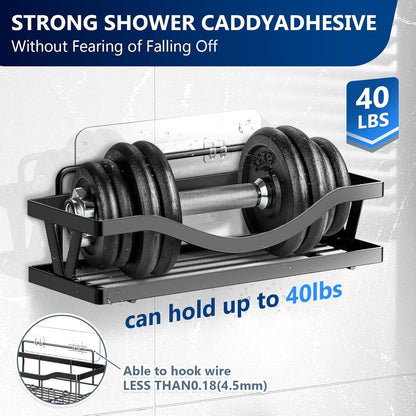 Skiennix Shower Caddy Adhesive Hooks - Strong Transparent Stickers for Bathroom & Kitchen Storage | 9-Pack