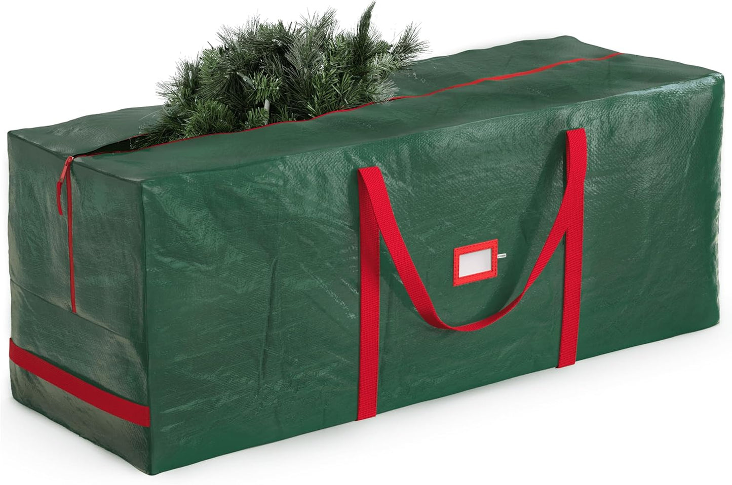 Zober Christmas Tree Storage Bag - Waterproof Protection for 7.5 Ft Trees - Durable Handles & Label Slot - Green