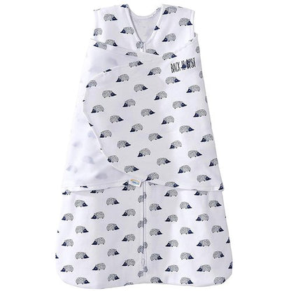 HALO 100% Cotton Sleepsack Swaddle - 3-Way Adjustable Wearable Blanket, Navy Hedgehog, Small (3-6 Months)