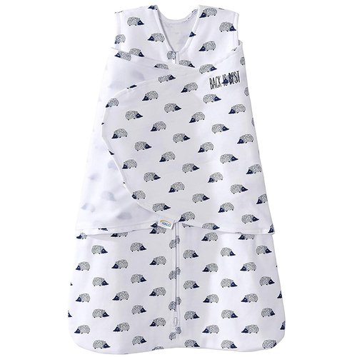 HALO 100% Cotton Sleepsack Swaddle - 3-Way Adjustable Wearable Blanket, Navy Hedgehog, Small (3-6 Months)