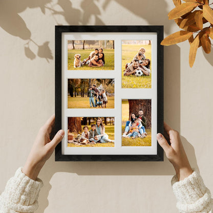 Vittanly 11x14 Collage Picture Frame - Displays 5x 4x6 Photos or 1x 11x14 Without Mat - Black Wall Decor