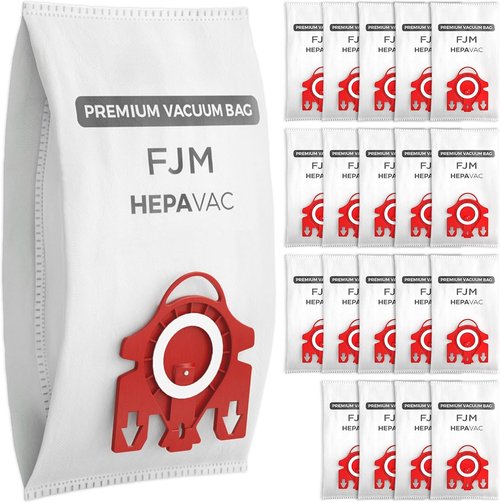 FJM Vacuum Cleaner Bags for Miele - HEPA AirClean 3D Dust Bags - 20 Pack for Compact C1, C2, Complete C1