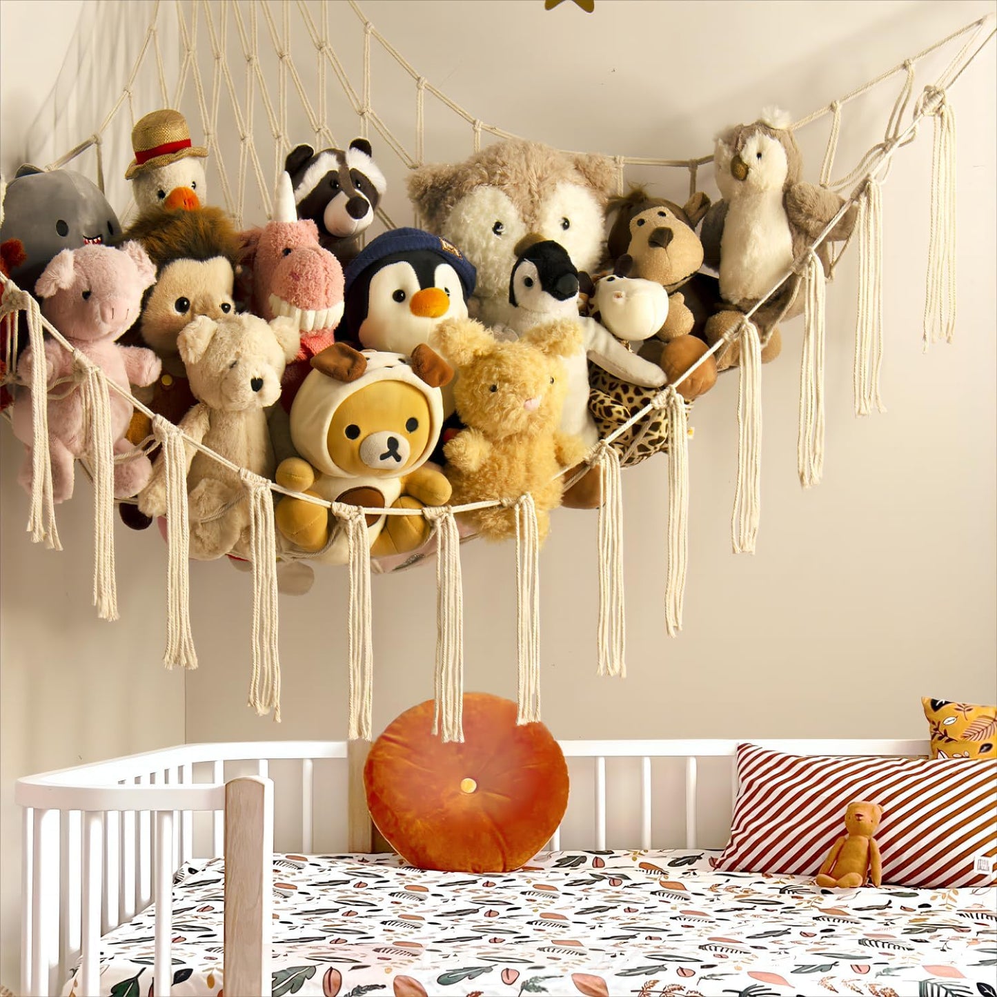 Mirolam Stuffed Animal Storage Hammock Net - Large Hanging Organizer for Baby Nursery Decor