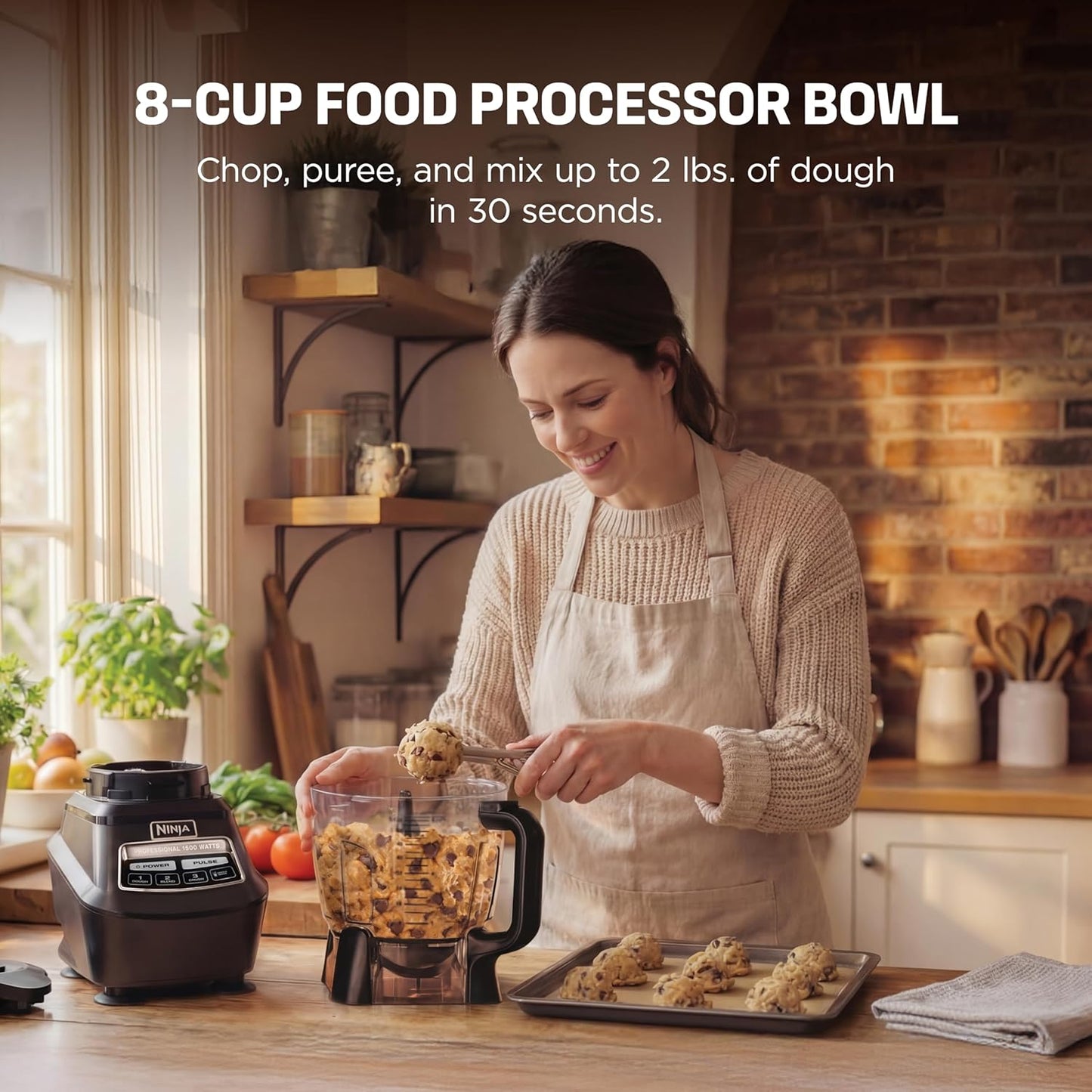 Ninja Kitchen System Food Processor & Blender - 1500W All-in-One for Smoothies, Salsa & More | Black | Includes Pitcher & To-Go Cups