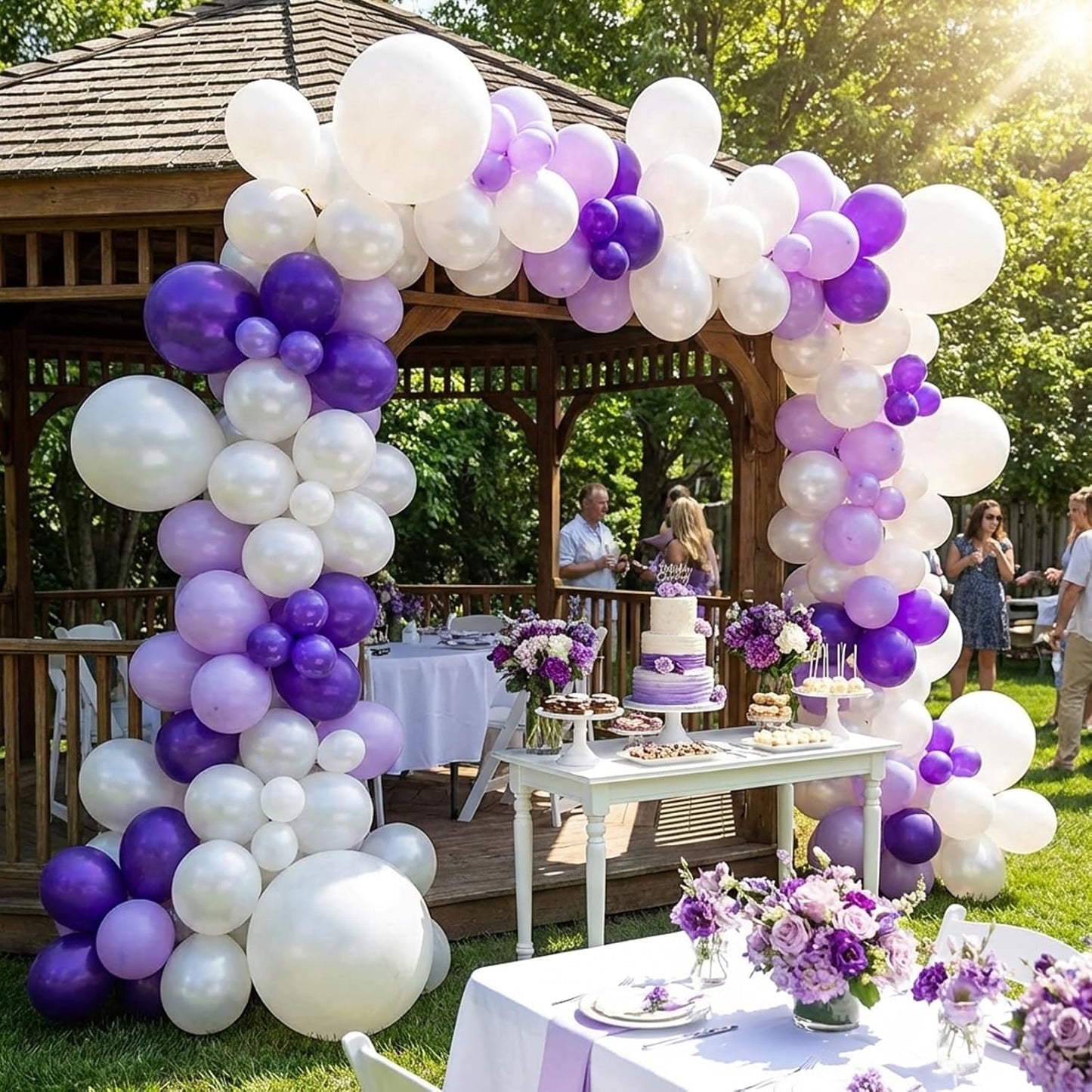RUBFAC 12-Inch Pearl White Balloons - 65pcs with Ribbons for Weddings, Anniversaries & Baby Showers