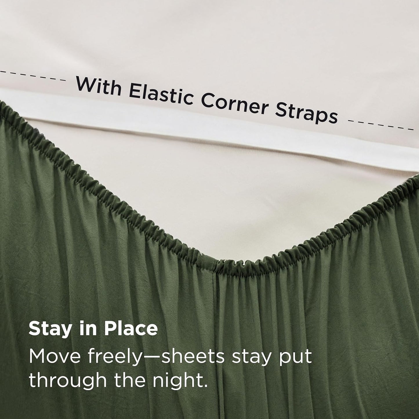 Bedsure Deep Pocket Queen Sheets - Ultra-Soft 6-Piece Bedding Set, Fits Mattresses Up to 18", Olive Green