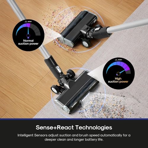 Eureka Cordless Vacuum Cleaner - Lightweight Rechargeable Stick for Carpet & Pet Hair - Black NEC451BL