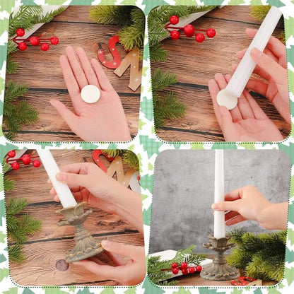 Jetec Candle Grips - 48 Pcs Adhesive Snugger Holders for Taper Candles | Stabilize Small Candlesticks