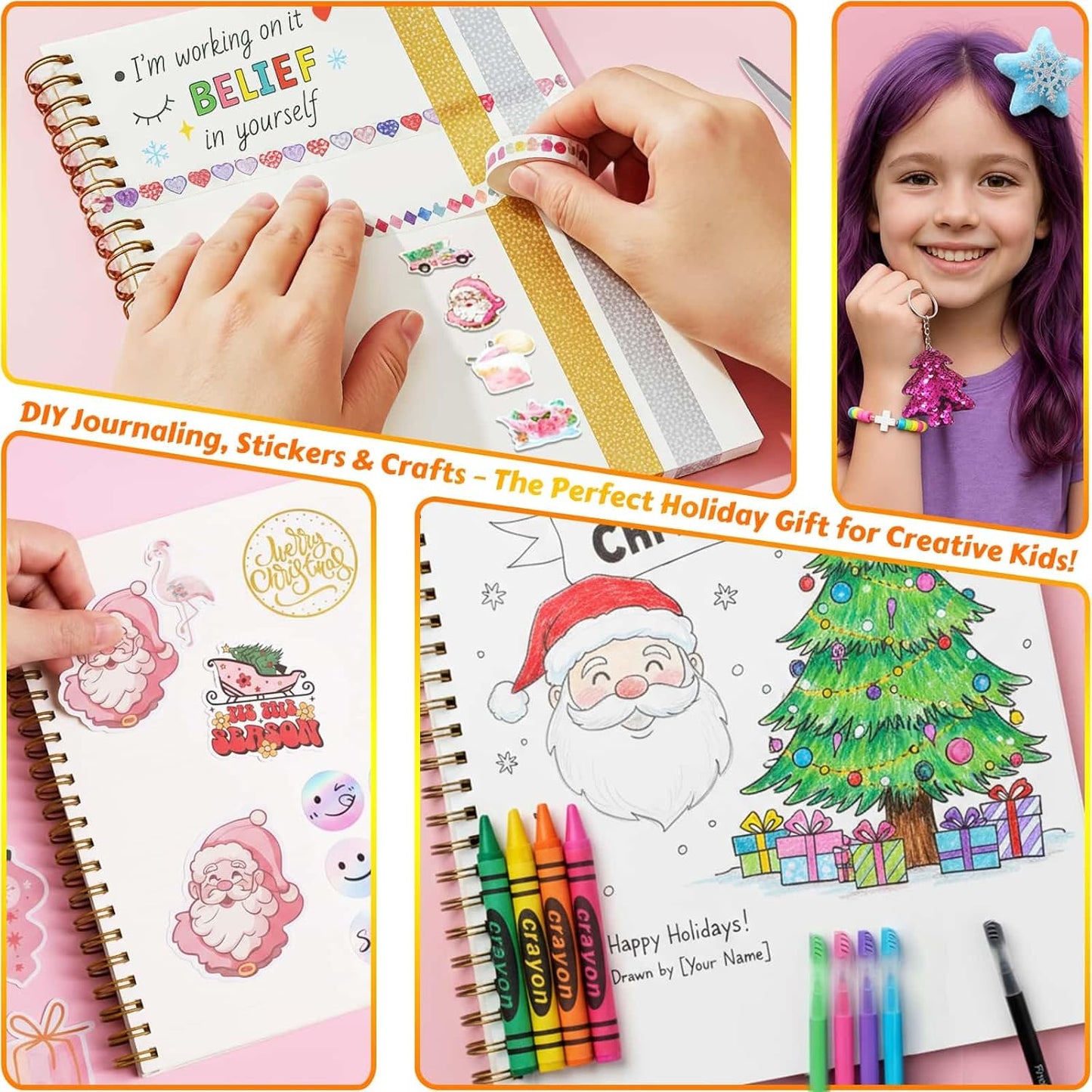 Advent Calendar 2025 - 24-Day DIY Journal Kit for Tween & Teen Girls | Scrapbook & Stationery Set