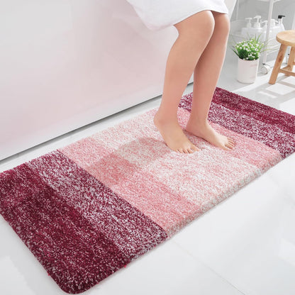 OLANLY Bathroom Runner Rug - Extra Soft Microfiber Mat | Quick-Dry, Washable, 44x24 Inches, Red