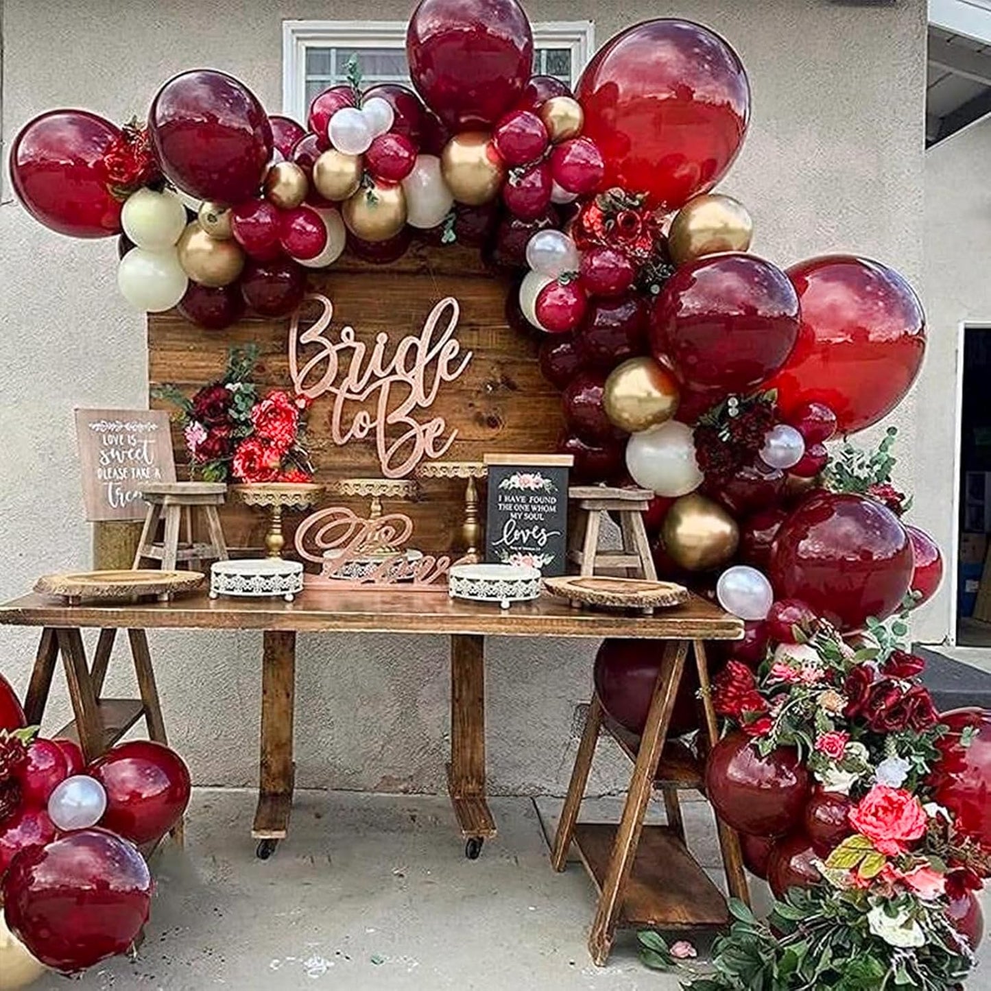 PartyWoo Burgundy Balloon Arch Kit - 127 Pcs in Various Sizes for Graduation & Birthday Decor | Dark Chestnut Red