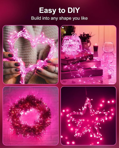 Fairy Lights | 5 Ft Battery Operated Twinkle String Lights - Waterproof Silver Wire, 60 LEDs for Weddings & Holidays