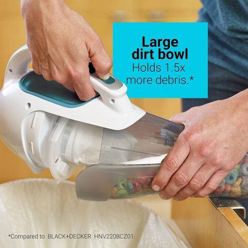 BLACK+DECKER Cordless Handheld Vacuum - Powerful Suction | Rechargeable & Portable for Car and Home
