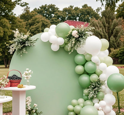 Skiennix 6.6 FT Round Backdrop Cover - Sage Green Spandex Fitted Arch for Weddings & Parties