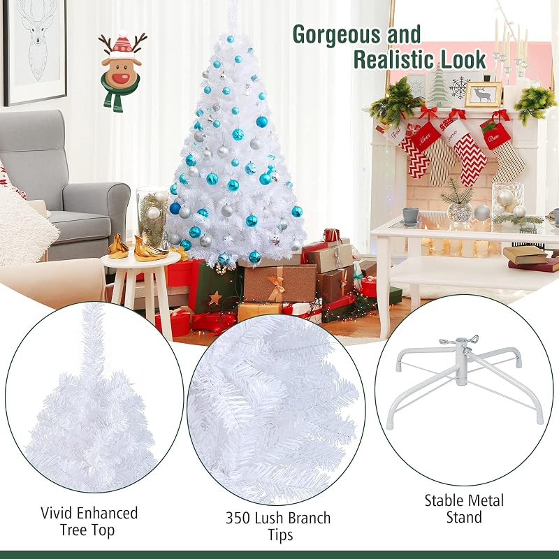 Costway 5ft Artificial PVC Christmas Tree with Stand - Indoor/Outdoor, White - Variation of THIS listing