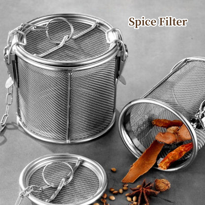 Spice Seasoning Strainer Stainless Steel Tea Strainer Soup Seasonings Seperation Basket Spice Filter