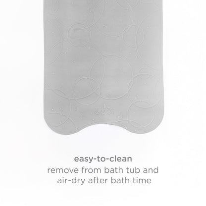 Ubbi Cushioned Non-Slip Bath Mat for Baby, Powerful Suction Cups, Baby Bathtub Time Essentials, Gray
