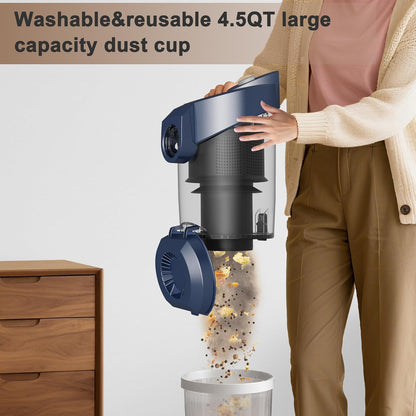 Sweepcent Canister Vacuum Cleaner - 45KPa Power Bagless Design | Lightweight Multi-Surface Vacuum with 5 Tools & 4.5QT Dust Cup