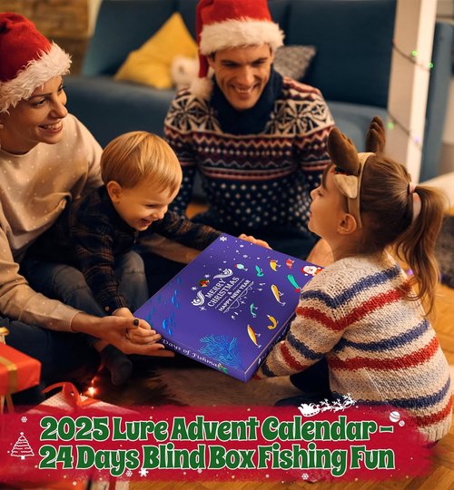 Fishing Lure Advent Calendar 2025 - 24 Days of Premium Bait | Perfect Christmas Gift for Anglers