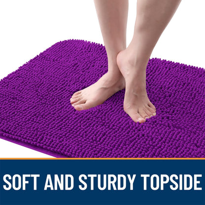OLANLY Dog Door Mat - Absorbent Non-Slip Washable Doormat for Muddy Paws | 32x20 Inches, Purple