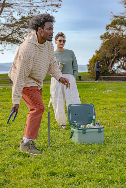 Stanley Adventure Outdoor Cooler 16 Qt - Heavy Duty Camping Ice Chest with Easy Carry Handle | 36-Hour Cooling | BPA-Free | Stanley Green