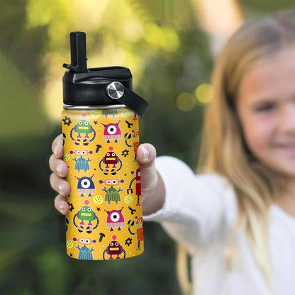 Skiennix Kids Water Bottle - Insulated 12oz Stainless Steel Tumbler with Straw | Perfect for School & Travel