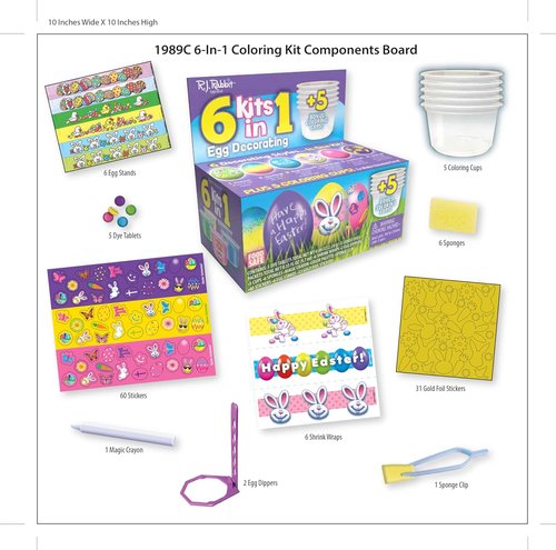 Easter Unlimited 6-In-1 Egg Decorating Kit - Creative Fun for All Ages | Perfect for Easter Celebrations