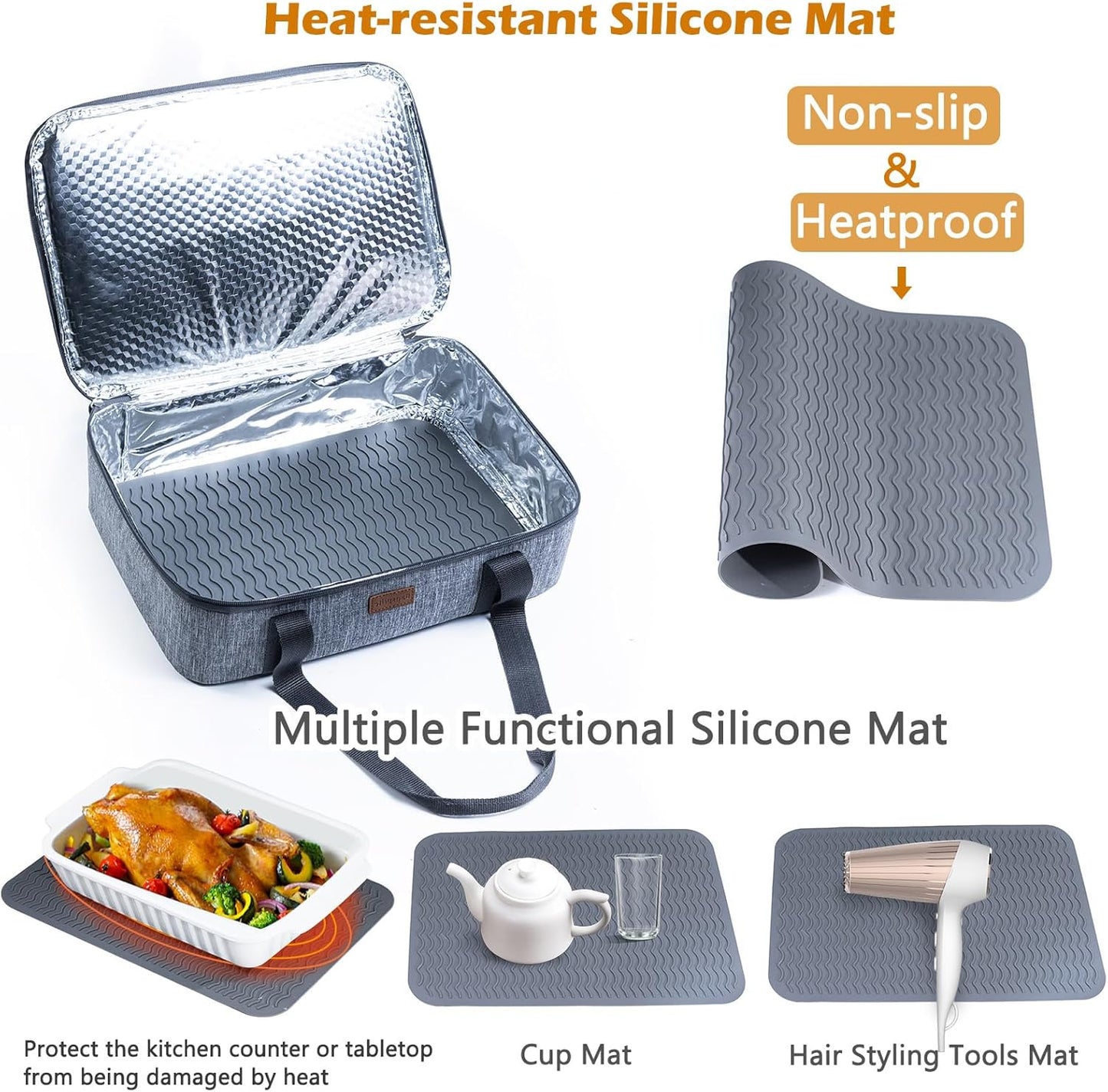 BAGSPRITE Insulated Casserole Carrier - Keeps Food Hot or Cold | Fits 9" x 13" Baking Dish