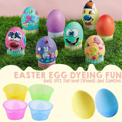 Klever 41 Pcs Easter Egg Decorating Kit - DIY Dye Tablets & Stickers for Kids' Party Fun