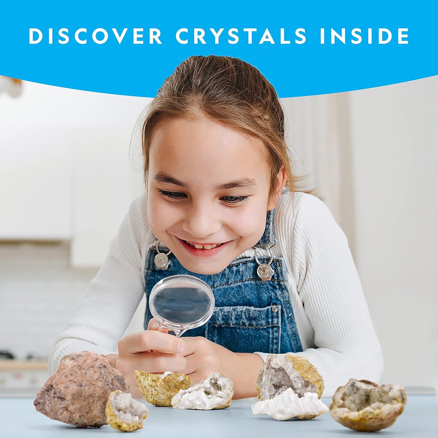 National Geographic Break Open Geodes Kit - 10 Premium Geodes with Goggles & Display Stands | Perfect STEM Science Gift for Kids