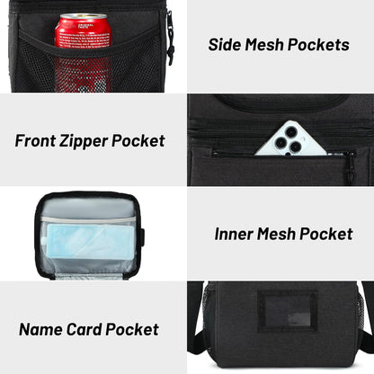MIER Lunch Bag - Leakproof Insulated Cooler for Men & Women | Medium Dark Grey, 2 Compartments
