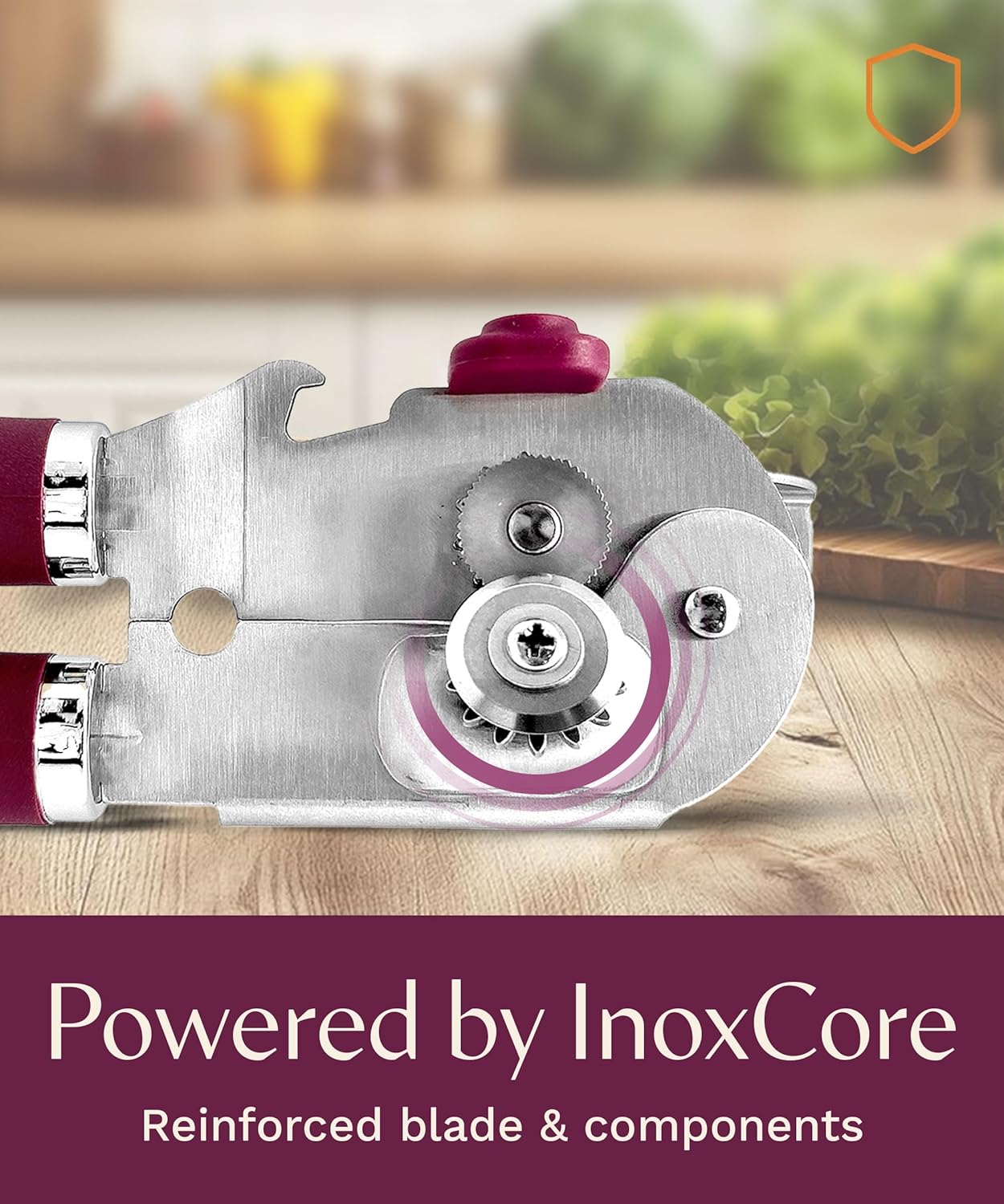 Skiennix Premium Multifunction Magnetic Can Opener | Heavy-Duty Stainless Steel with Easy Turn Knob - Mauve