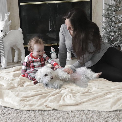 Bedsure Fleece Blankets King Size Cream - Bed Blanket Soft Lightweight Plush Cozy Fuzzy Luxury Microfiber, 108x90 inches