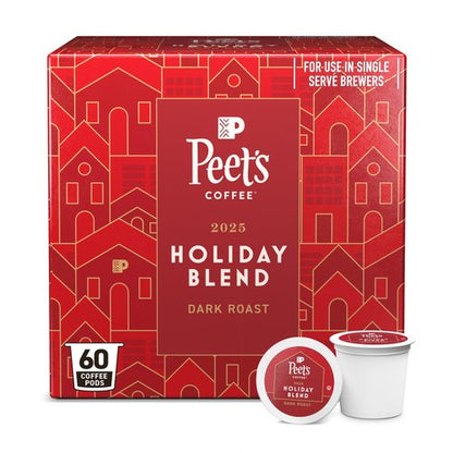 Peet's Coffee, Dark Roast Keurig K-Cup Pods, 100% Arabica Coffee - Holiday Blend 60 Count (6 Boxes of 10 K-Cup Pods)