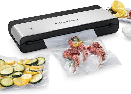 FoodSaver PowerVac Compact Vacuum Sealing Machine - Stainless Steel & Black | Preserves Freshness & Reduces Waste for Dry/Wet Food