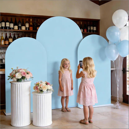 Skiennix 7.2 FT Light Blue Arch Backdrop Cover - Fitted Spandex for Weddings & Events