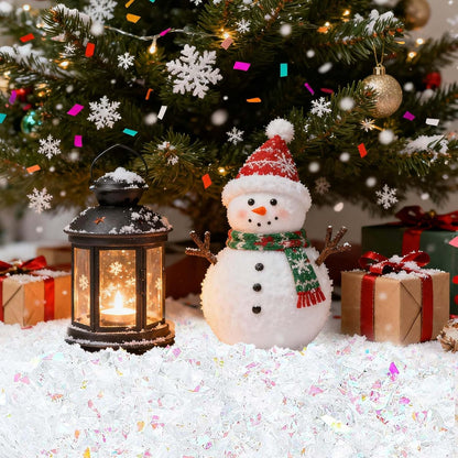 Skiennix Christmas Fake Snow - 10.6 oz Artificial Glitter Snow for Holiday Crafts & Décor