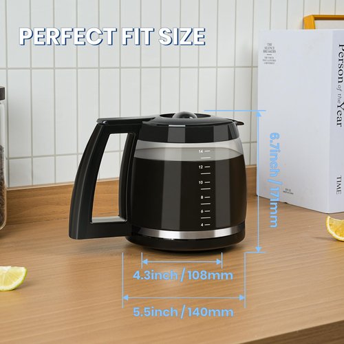 14-Cup Replacement Carafe Compatible with Cuisinart Coffee Maker Models DCC-3200, DCC-3200P1, DCC-2200, DCC-2600, DCC-2800 and CBC-7000PCFR Model# DCC-2200RC-1