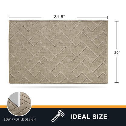 PURRUGS Dirt Trapping Door Mat 20" x 31.5", Non-Slip Machine Washable Entry Rug, Dog Doormat, Indoor Front Door Mat, Super Absorbent Entryway Rug for Muddy Shoes & Paws, Taupe