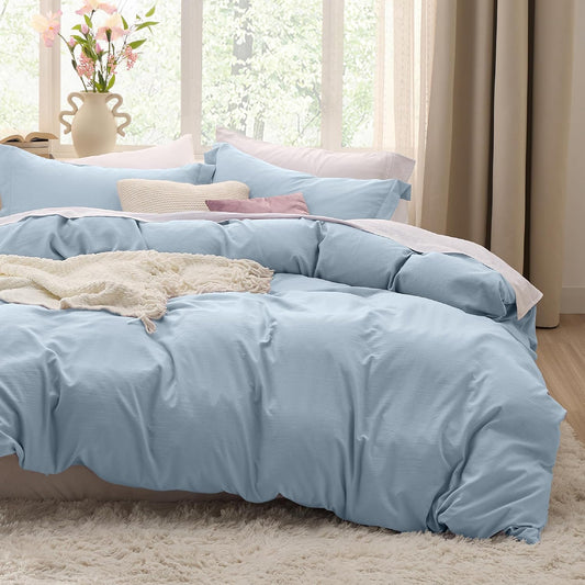 Bedsure Celestial Blue Duvet Cover Set - Extra Soft Twin/Twin XL Bedding, 2 Pieces with Zipper Closure & Pillow Sham