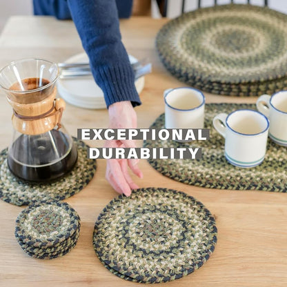 Pinecone Jute Braided Table Runner 11x36 Inches - Rustic Farmhouse Decor