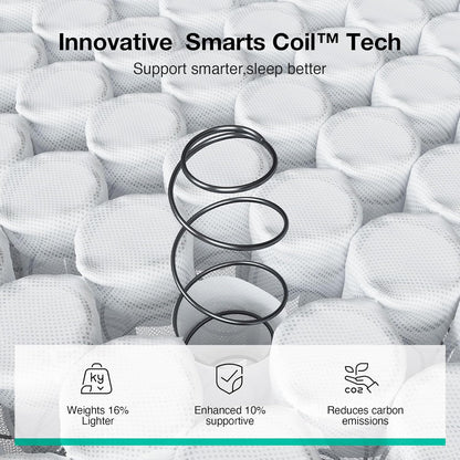 Novilla Twin Hybrid Mattress - 8 Inch Gel-Infused Memory Foam & Pocketed Coils for Back Pain Relief | CertiPUR-US Certified