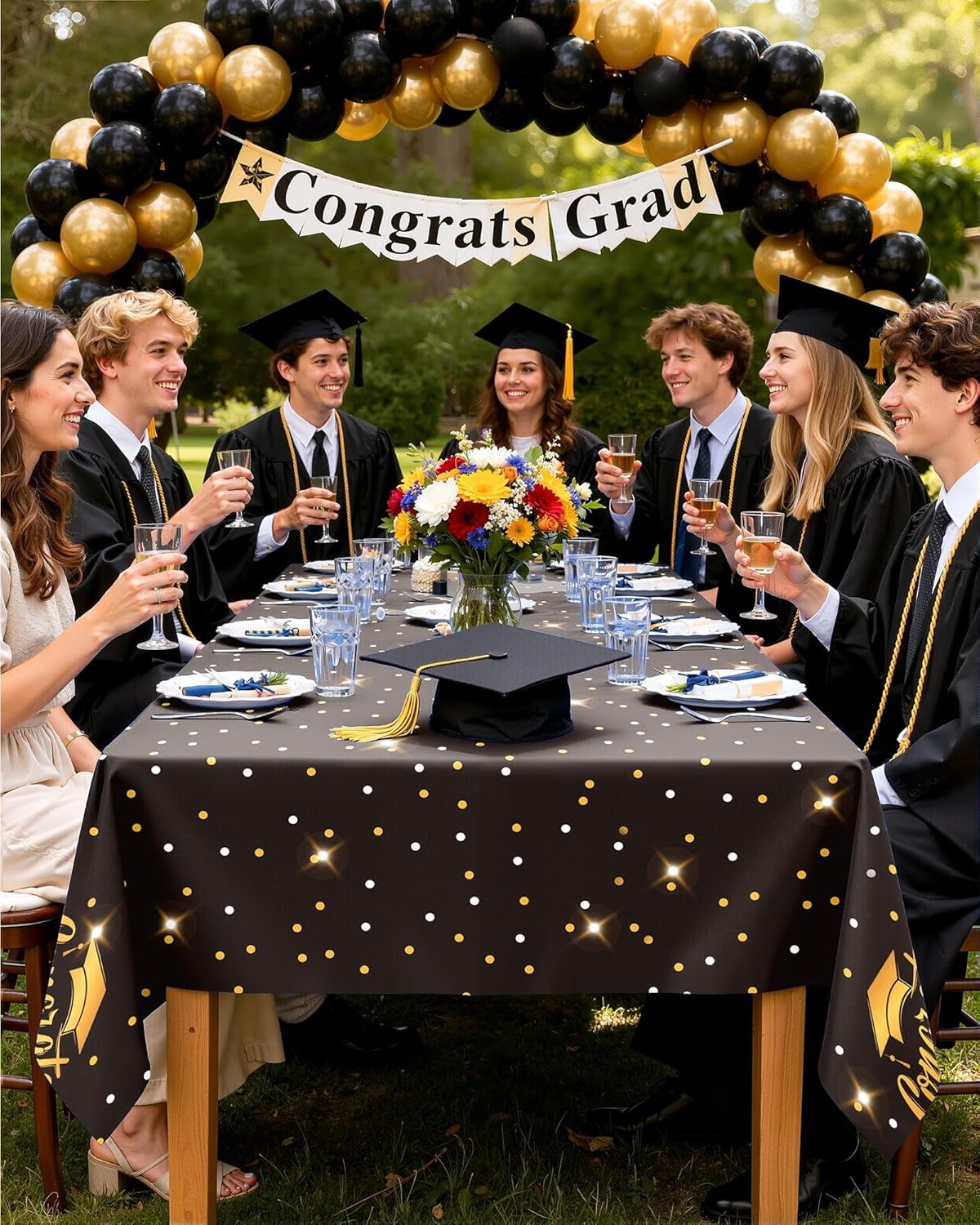 Pureegg Graduation Decorations - Class of 2026 Blue Disposable Tablecloths | 10 Pack, 54 x 108 Inch