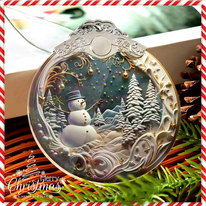 Skiennix Christmas Ornaments - Unique 4-Inch Snowman Acrylic Art for Holiday Decor | Festive Car Decorations